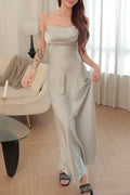 EMMA DRESS GREY SILKY 001
