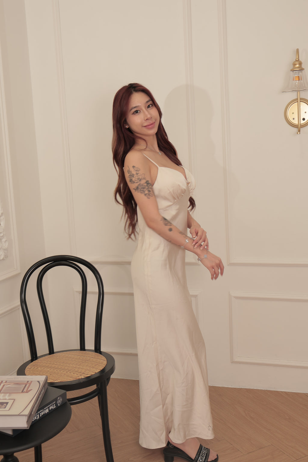 EMMA DRESS CREAM SILKY 002