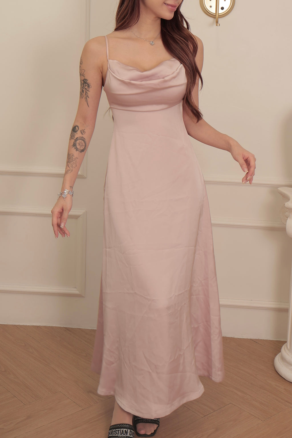 EMMA DRESS PINK SILKY 003