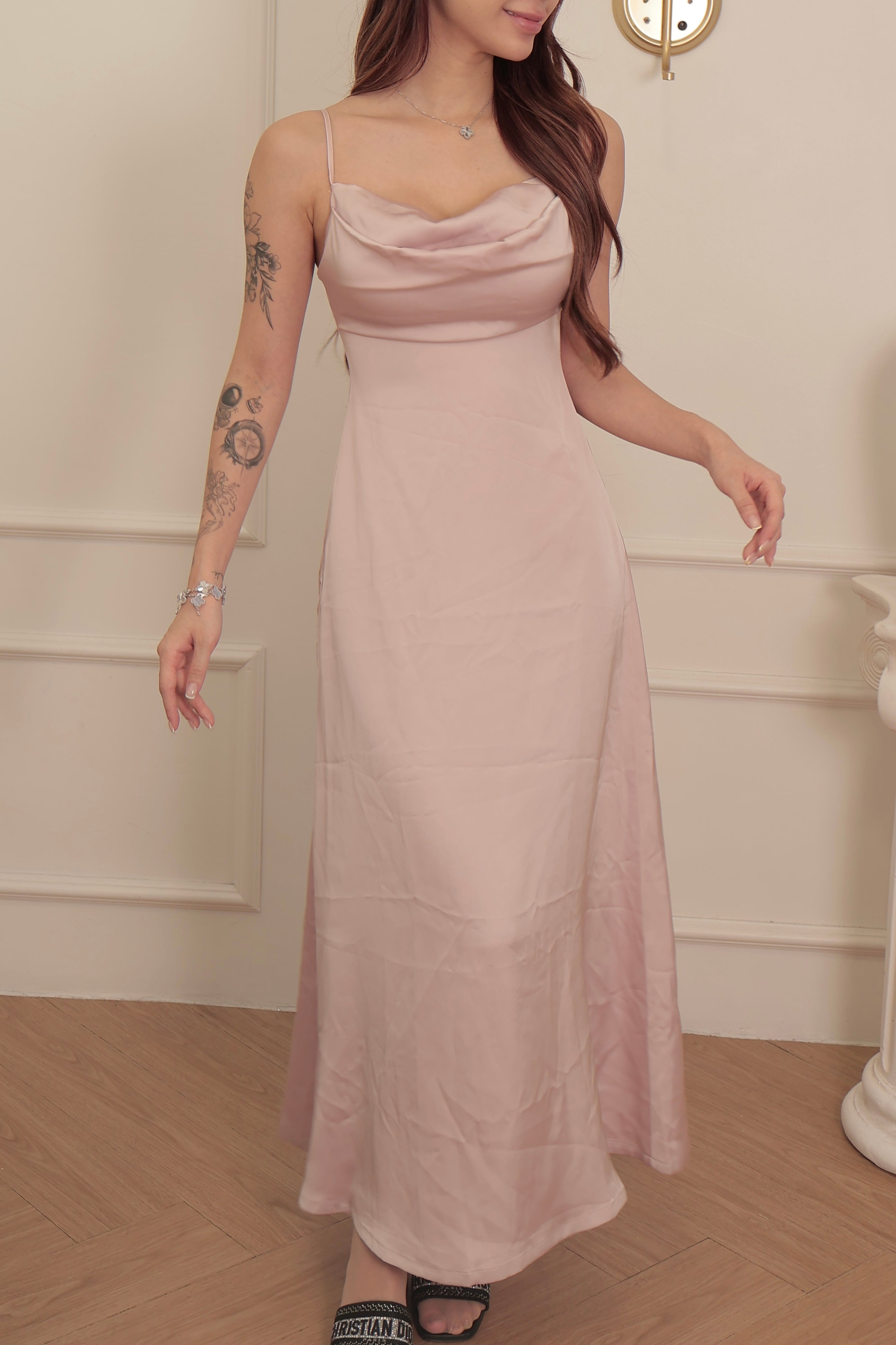 EMMA DRESS PINK SILKY 003